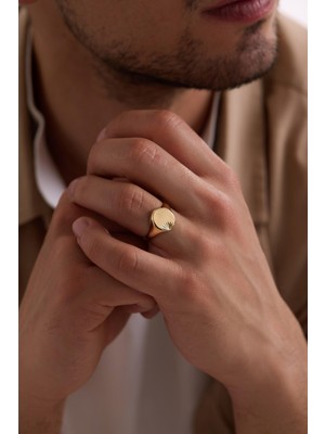 14 Ayar Desenli Erkek Altın Yüzük