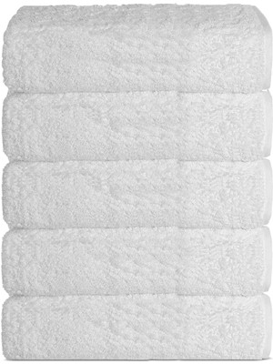 5 Li El Yüz Otel Havlusu 50 x 90  cm  Beyaz 16/1 Aksoft 225 gr