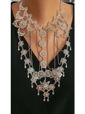 Nusret Takı 925 Ayar Gümüş Yıldız Telkari Kolye