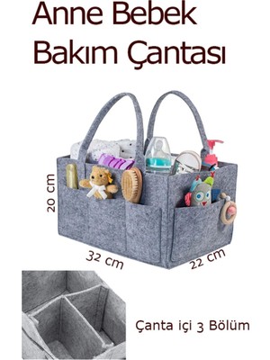 Anne Bebek Bakım Çantası, Pratik Organizer, Keçe Bebek Bakım Düzenleyicisi