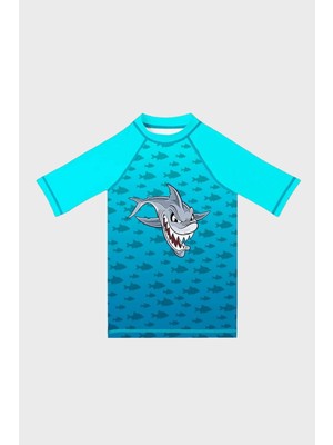 Slipstop Slyboots Baskılı Uv Korumalı Kısa Kollu Mayo T Shirt Erkek Çocuk T Shirt ST2532000004