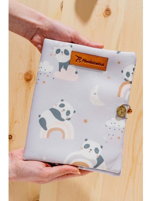 Panda Desenli Desenli Anne Bebek Bakım Çantası, Alt Açma Düzenleyici, Organizer