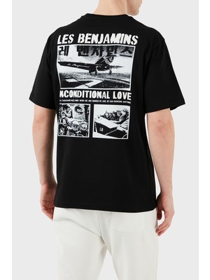 Les Benjamins Baskılı Relaxed Fit Pamuklu Bisiklet Yaka T Shirt Erkek T Shirt LB25SSUNLMUTS