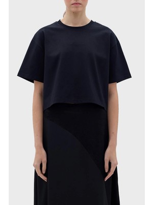 Les Benjamins Logolu Bisiklet Yaka Pamuklu Crop T Shirt Bayan T Shirt LB23FWCLAFUTS