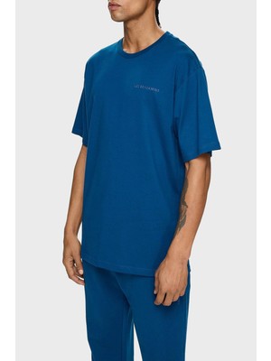 Les Benjamins Pamuklu Oversize Bisiklet Yaka T Shirt Erkek T Shirt LB24FWESSMUTS