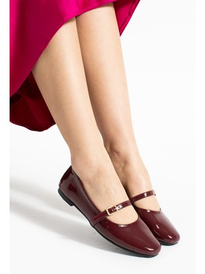 Snoek Kadın Rugan Bordo Babet Ayakkabı