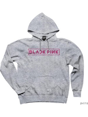 Blackpink Gri Kapşonlu Sweatshirt Hoodie