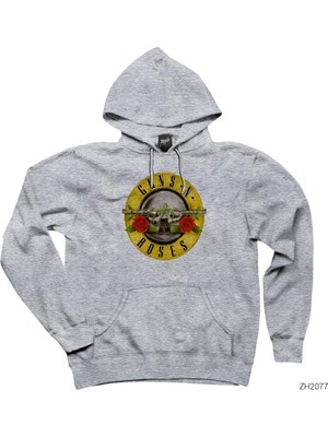 Guns N Roses Classic Gri Kapşonlu Sweatshirt Hoodie