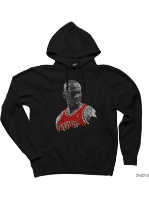 Air Jordn Text Siyah Kapşonlu Sweatshirt Hoodie