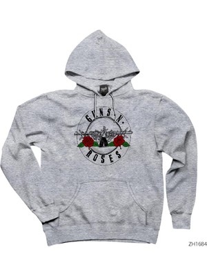 Guns N Roses Light 2 Gri Kapşonlu Sweatshirt Hoodie