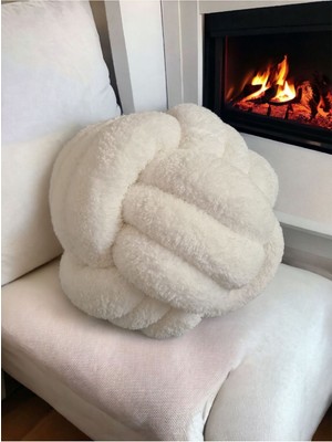 Puffy Düğüm Yastık - Kırık Beyaz