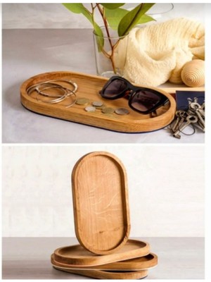 Mediterian Kahverengi ahşap altlık ve stand seti, 51-75 ml, 2 parça