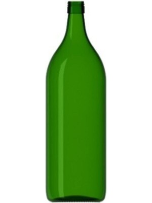 Mediterian Yeşil 2L Cam Şişe Kapaklı Su, Zeytinyağı ve Şarap İçin, Zümrüt Renk