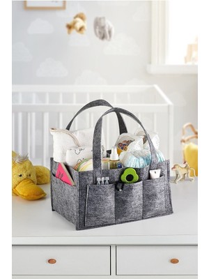 Keçe Anne Bebek Bakım Çantası Düzenleyici Organizer - Siyah