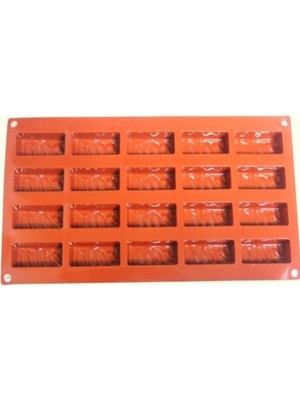 Dikdörtgen Globy Silikon Kalıp Çikolata Muffin Sabun Kokulu Taş Mum Epoksi Kalıbı 20 Bölmeli