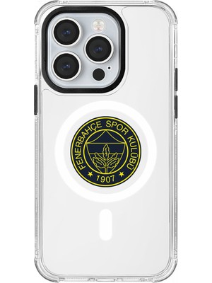 Fenerbahçe Apple iPhone 14 Pro Uyumlu Fenerbahçe Sarı Mono Arma Magsafe Lisanslı Telefon Kılıfı