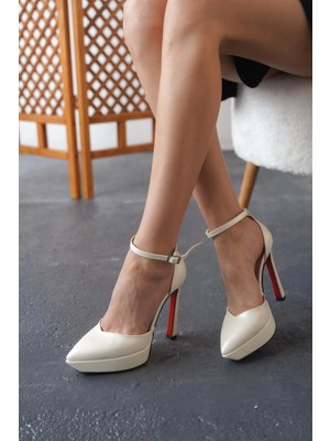 Kadın Moda Baretli Platform Topuklu Ayakkabı Şık ve Zarif Abiye Ayakkabı