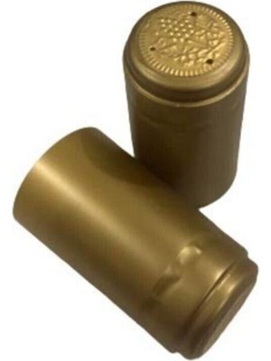 Mediterian Altın renkli, 31,5x60 mm şarap şişesi kapağı, 50 adet kahverengi