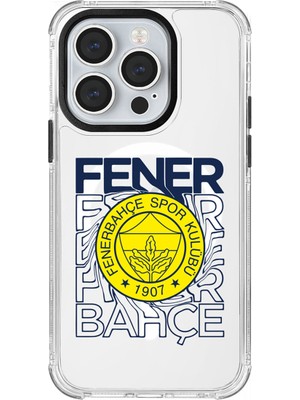 Fenerbahçe Apple iPhone 14 Pro Uyumlu Fenerbahçe Dalgalı Arma Magsafe Lisanslı Telefon Kılıfı