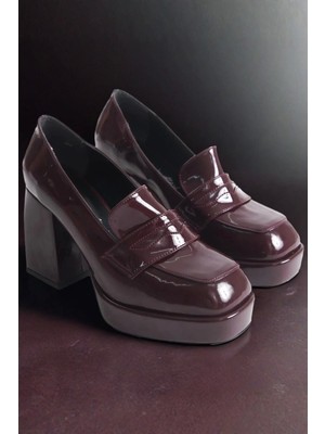 FRM Stil Modern Kadın Platform Kalın Topuklu Loafer Özel Tasarım Gündüz Gece Abiye Ayakkabı