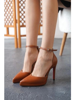 Kadın Elegant Ayakkabı Baretli Sivri Burun Topuklu Ayakkabı Özel Tasarım Abiye Ayakkabı