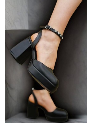 Kadın Elegant Ayakkabı Alçak Platform Kalın Topuklu Ayakkabı Özel Tasarım Abiye Ayakkabı