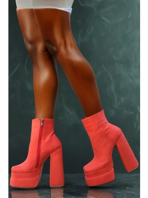 Paybuy Kadın Elegant Ayakkabı Çift Platform Kalın Topuk Bot Özel Tasarım Abiye Ayakkabı