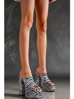 Kadın Elegant Ayakkabı Çift Platform Terlik Özel Tasarım Abiye Ayakkabı