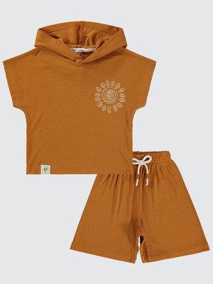 Civil Boys V47920  Yarasa Kol Kapşonlu 2-5 Yaş Takım Kiremit