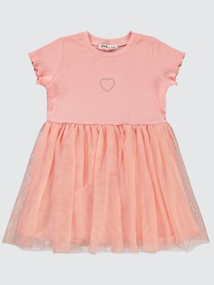 Civil Girls Kız Çocuk Elbise 2-5 Yaş Pudra