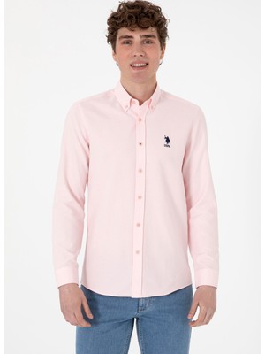 U.s. Polo Assn. Slim Fit Gömlek Yaka Pembe Erkek Gömlek Nova