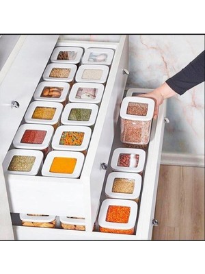 Mediterian 12'li şeffaf saklama kabı seti, 1200 ml, pratik ve şık depolama çözümü