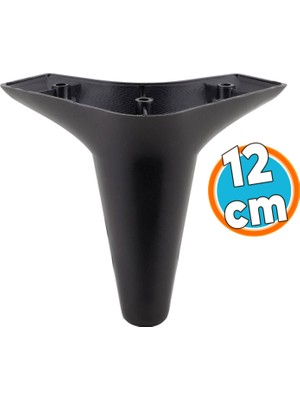 Nzb Mobilya Kanepe Sehpa Puf Koltuk Ayağı Siyah Baza Ayak 12 Cm