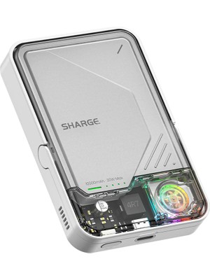 Sharge Icemag 2 - Magsafe Destekli Kablosuz Hızlı Powerbank - Beyaz