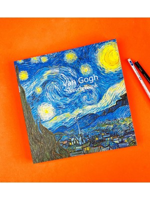 Van Gogh Yıldızlı Gece Tasarımlı Sketch Book