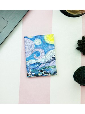 Yıldızlı Gece Tasarımlı Sert Kapaklı Mini Defter