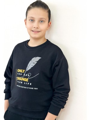 Mia Baby Sıfır Yaka Baskılı Sweat