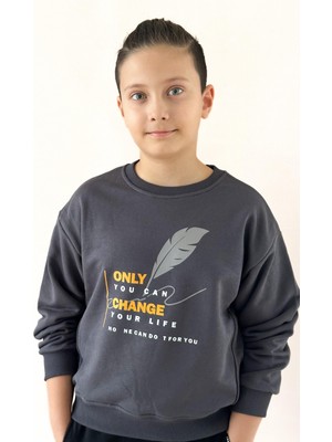 Mia Baby Sıfır Yaka Baskılı Sweat