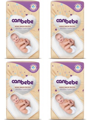 Canbebe Bebek Bakım Örtüsü 60 x 60 cm Su Geçirmez Özellikte 10 Lu x 4 Adet Pratik Kullanım