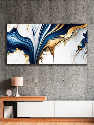 Ebruli Sanatının Mermere Yansıdığı Özel Kanvas Tablo