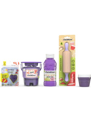 ChildGen Doğal Hamur-Kum-Boya Renk Seti - Mor