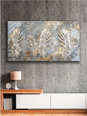 Gümüş ve Altının Tüy Zarafeti Kanvas Tablo