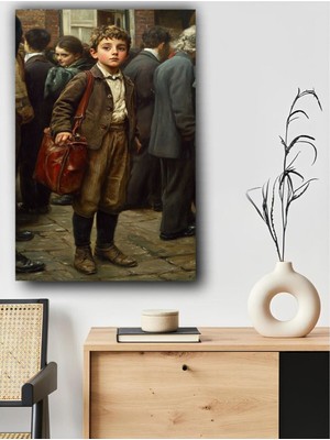 Savaşın Ederi - Postacı Çocuk Gerçekçi Kanvas Tablo