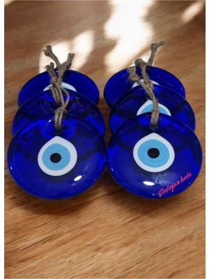 6 Adet 10,5cm Cam Nazar Boncuğu Dekor ve Süsleme Ürünü Nazarlık