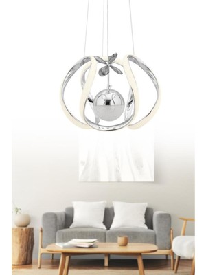 Istanbul Avize Bige Gümüş Ledli Beyaz Power LED Lüx Modern Ledli Avize