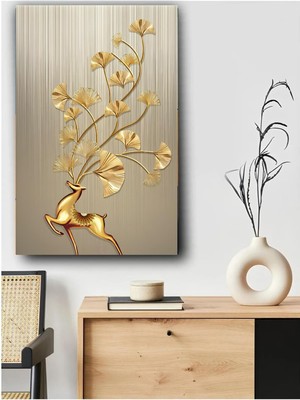 Altın Geyik Kanvas Tablo