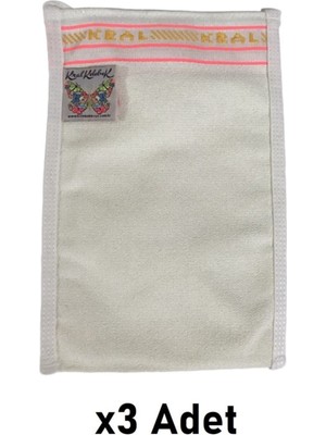 Kral Beyaz Kral Kese Süper Kalın Çok Sert Banyo Hamam Kesesi 3 Adet