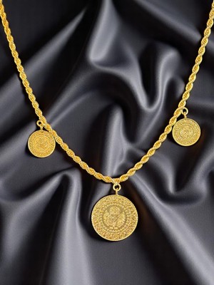 Tam ve Çeyrek Altın Detaylı 3’lü Kolye | Kuyumcu Işçiliği | Demo