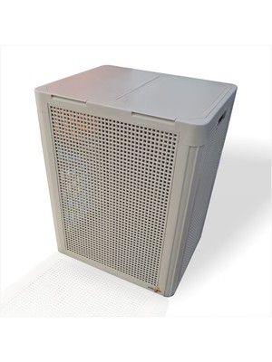 Mediterian Renkli büyük çift bölmeli açık hava hava alan kirli çamaşır sepeti