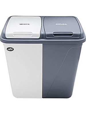 Mediterian Büyük İki Bölmeli 90 Litre Çamaşır Sepeti, Pratik ve Şık Tasarım